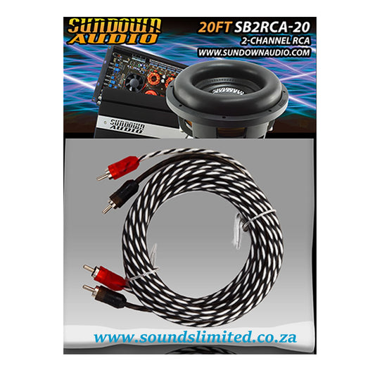 Sundown Audio 20ft SB2RCA-20 2 Channel RCA Cable