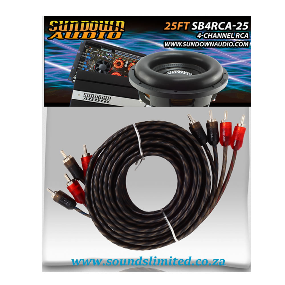 Sundown Audio 25ft SB4RCA-25 4 Channel RCA Cable