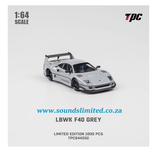 TPC 1/64 LBWK F40 Grey Diecast Model Car TPC644502