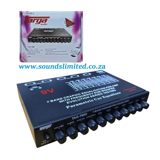 Targa 7 Band Graphic Equaliser - Preamp TAG-700Q High Output - 9v