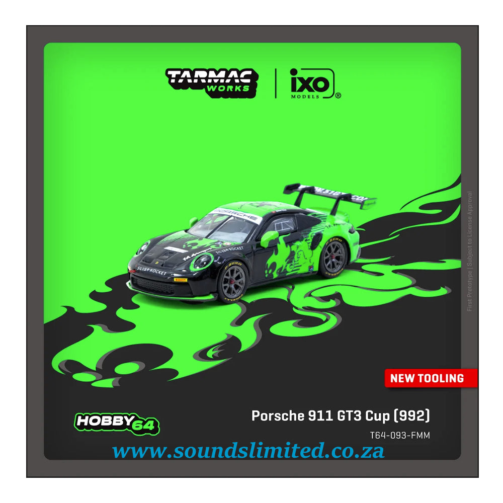 Tarmac Works x Ixo Models Porsche 911 GT3 Cup (992) Fire Monkey Motorsport T64-093-FMM