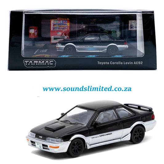 Tarmac Works 1:64 Toyota Corolla Levin AE92 Black / Grey - ROAD64