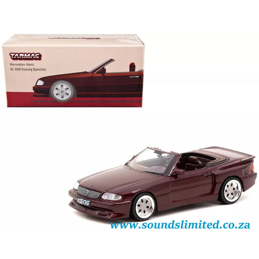 Tarmac Works Mercedes-Benz SL 500 Koenig Specials Convertible Bordeaux Burgundy "Global64"