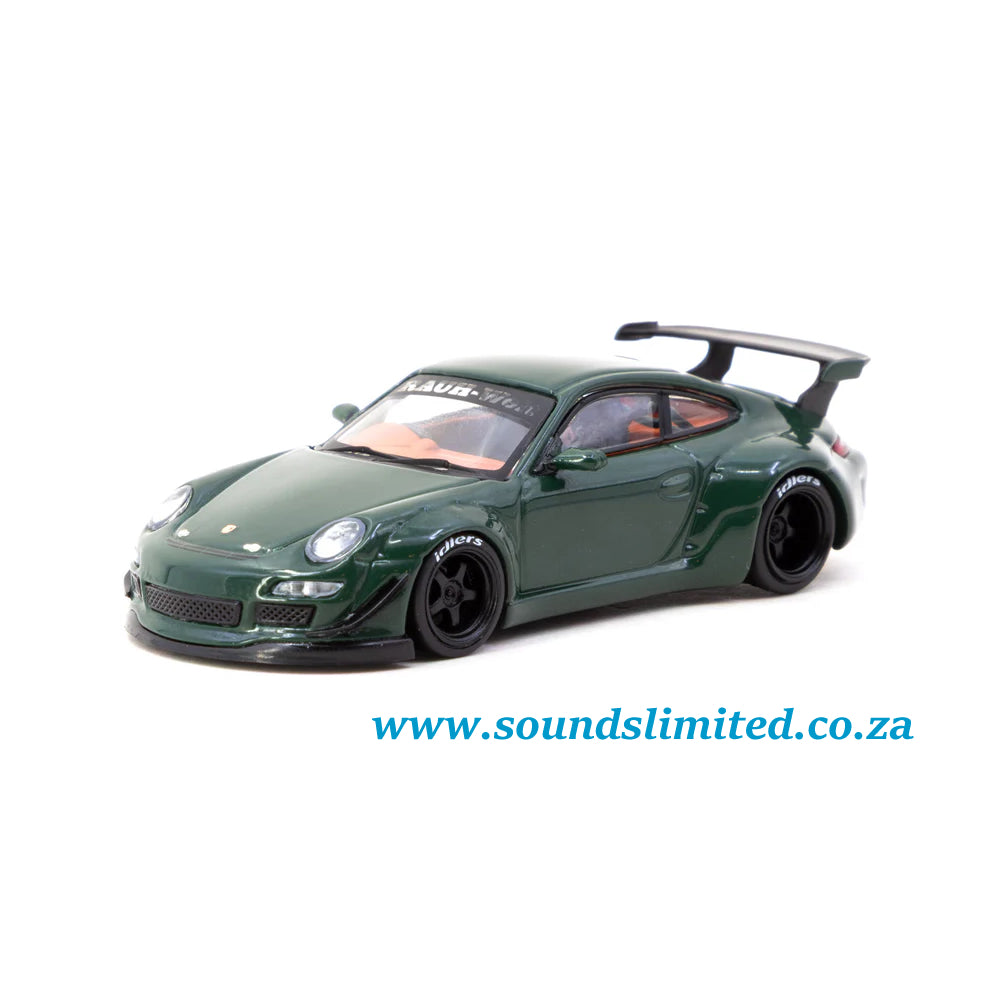 Tarmac Works x RWB Porsche 997 Tsubasa Green 2025 Indonesia Diecast Expo IDE-XII T64-TL057-GR