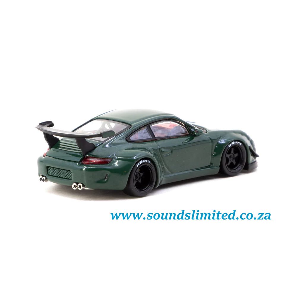 Tarmac Works x RWB Porsche 997 Tsubasa Green 2025 Indonesia Diecast Expo IDE-XII T64-TL057-GR