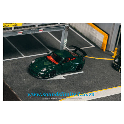 Tarmac Works x RWB Porsche 997 Tsubasa Green 2025 Indonesia Diecast Expo IDE-XII T64-TL057-GR