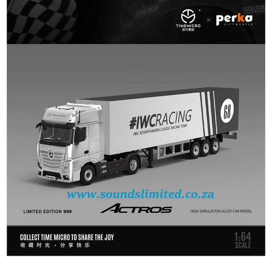 TimeMicro + Perka 1/64 Mercedes-Benz Actros Container Truck White IWC