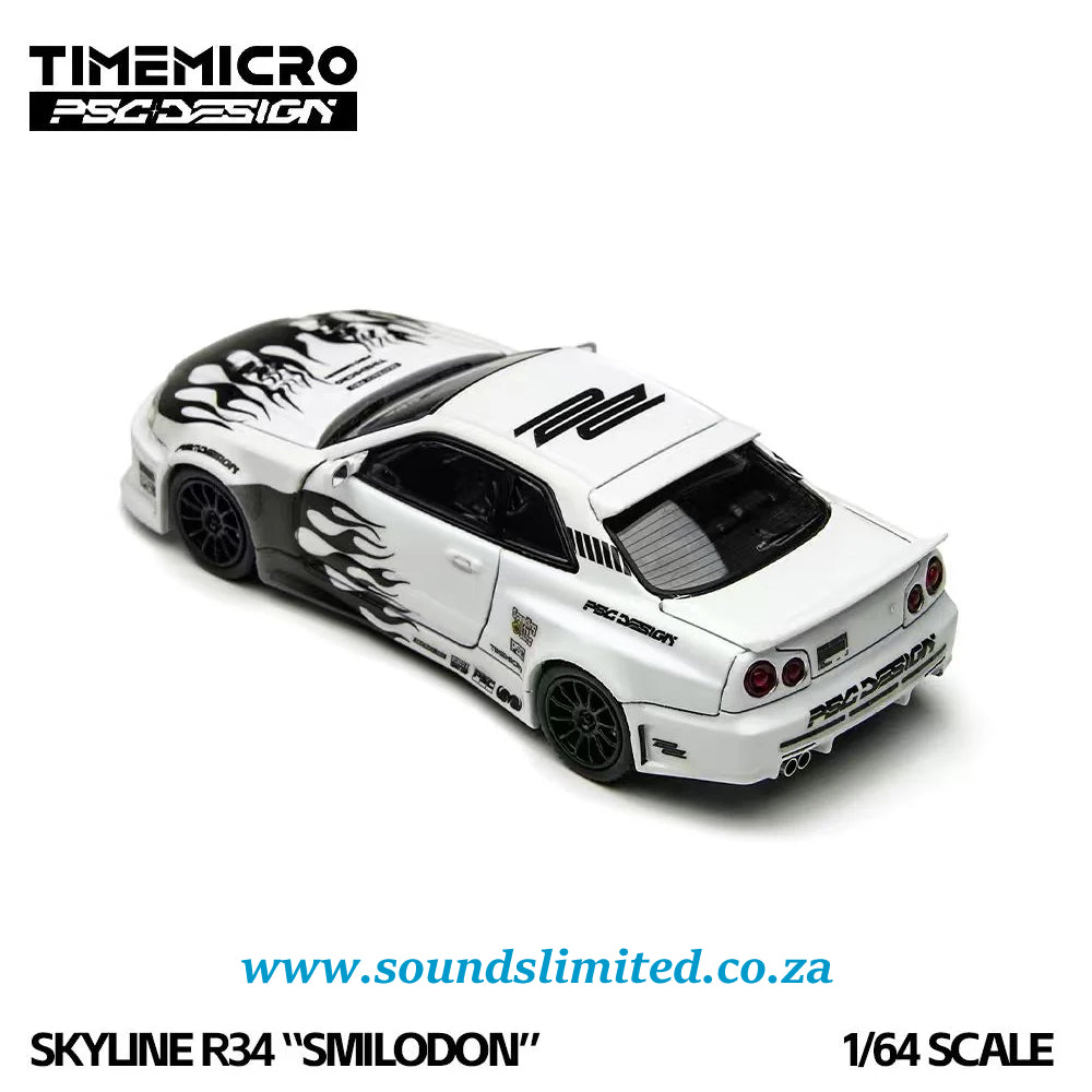 TimeMicro × PSC DESIGN Nissan R34 "Smilodon" Black & White TM648401