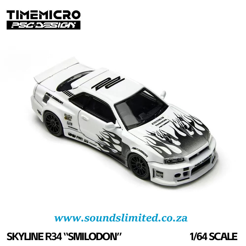TimeMicro × PSC DESIGN Nissan R34 "Smilodon" Black & White TM648401