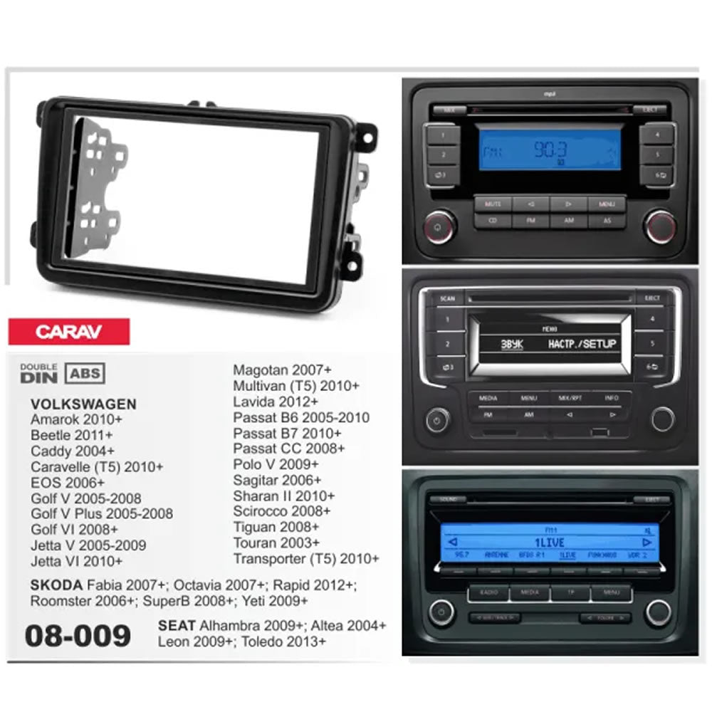 Carav 08-009 VW, Seat In-Dash Car audio installation kit