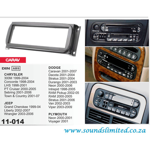 Carav 11-014 Jeep, Chrysler, Dodge In Dash Car Radio Trimplate