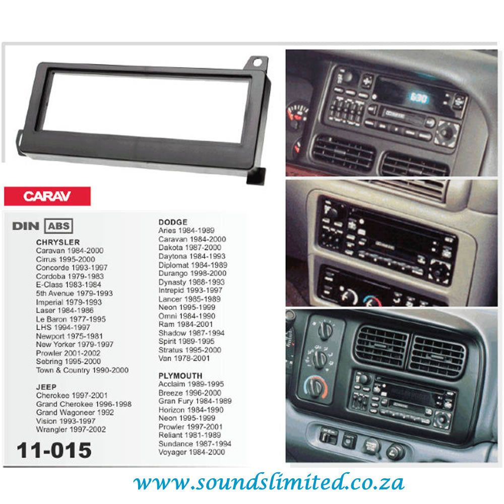 Carav 11-015 Jeep, Chrysler In Dash Car Radio Trimplate