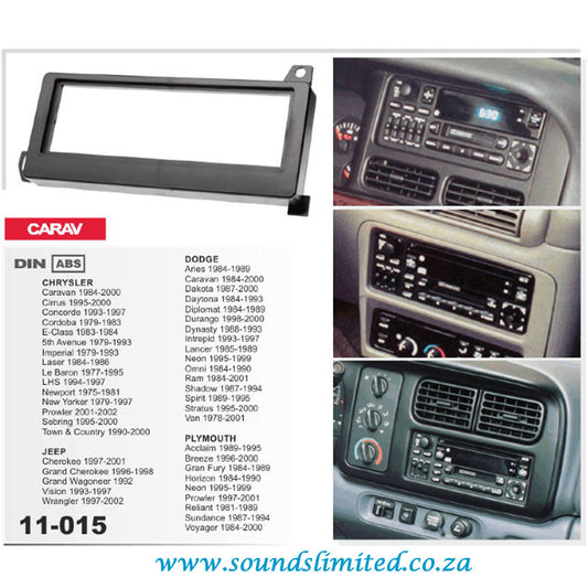 Carav 11-015 Jeep, Chrysler In Dash Car Radio Trimplate