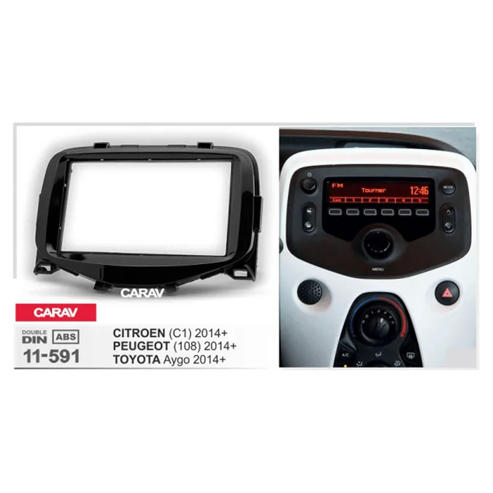 Carav 11-591 Toyota Aygo, C1, 108 In Dash Car Audio Trimplate