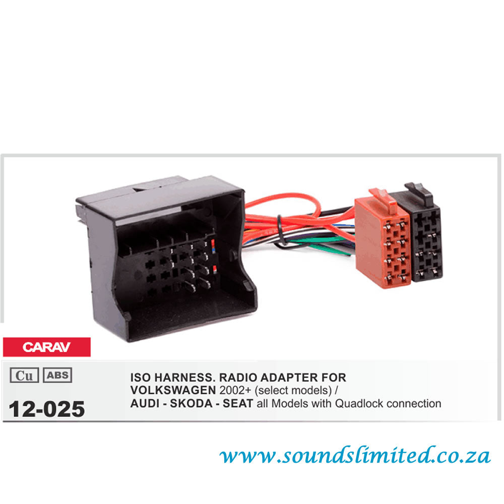 Carav 12-025 VW, Audi, Skoda, Seat ISO Harness for Car Radio Plug and Play
