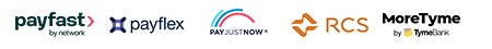 Payfast, Payflex, PayJustNow, RCS, MoreTyme