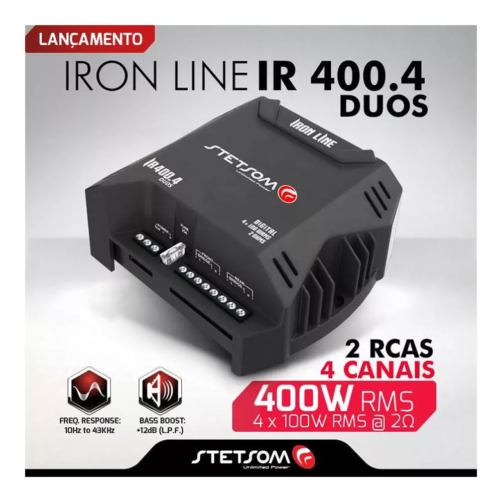 Amplificador 4 canales Stetsom Iron Line IR 400.4 – Pepeaudio Store