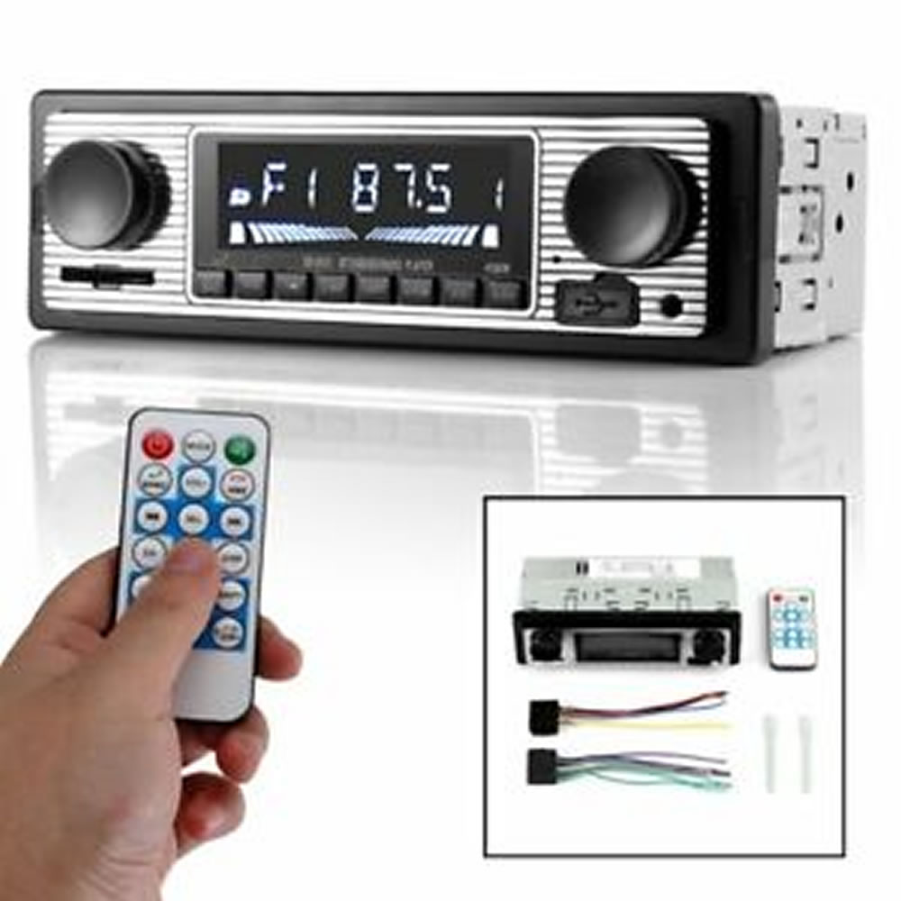 12V Bluetooth Retro Car Radio MP3 Player Stereo USB AUX Classic Car Stereo  Audio – Sounds Limited
