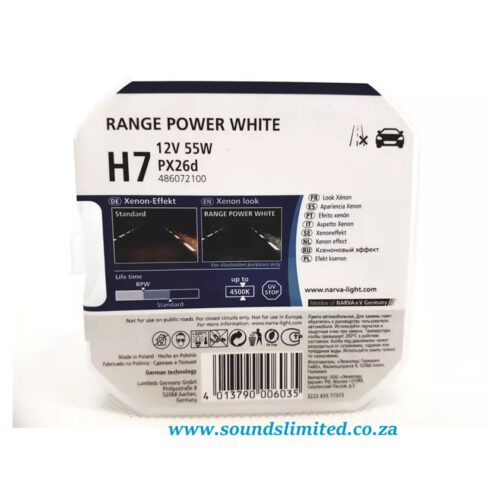 Narva Germany Range Power White H7 12V 55W PX26D DUO - Image 2