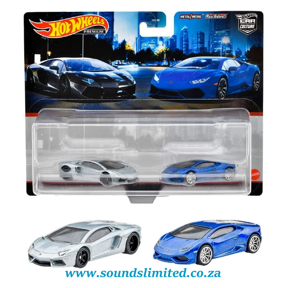 Hot Wheels Premium Car Culture 2-Pack Lamborghini Aventador Coupe and  Lamborghini Huracán LP 610-4 – Sounds Limited