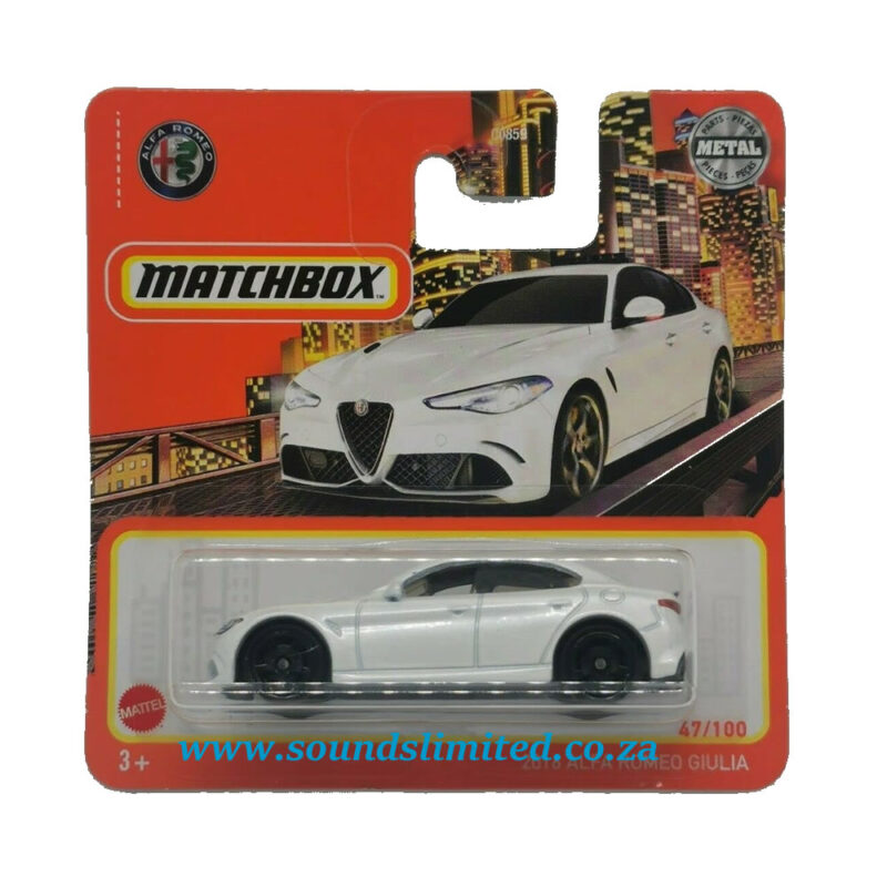 Matchbox 2021 47 100 2016 Alfa Romeo Giulia White Sounds Limited