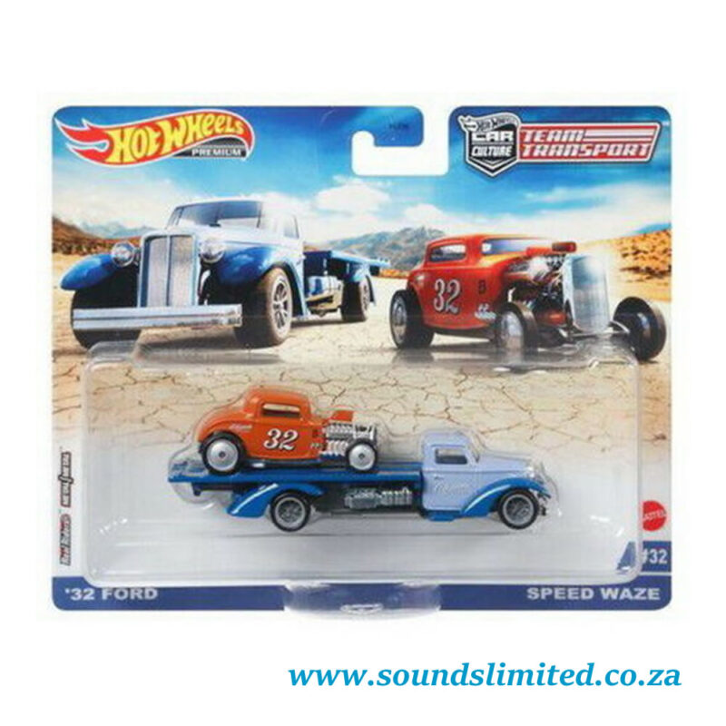 Hot Wheels Premium Car Culture Team Transport 32 32 Ford And Speed Waze 164 Diecast Car Set 7416