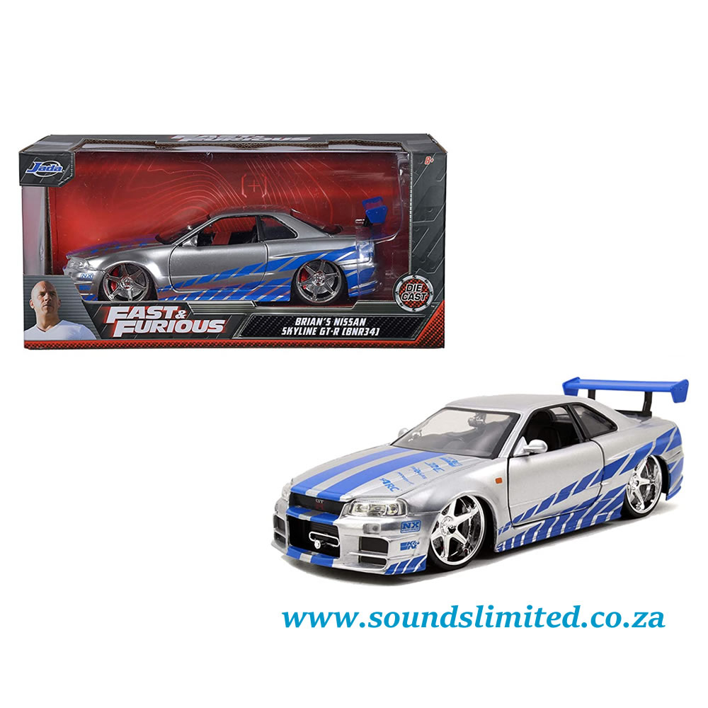 Jada Toys 1/24 Fast and Furious Brian's 2002 Nissan Skyline R34 #97158 –  Sounds Limited