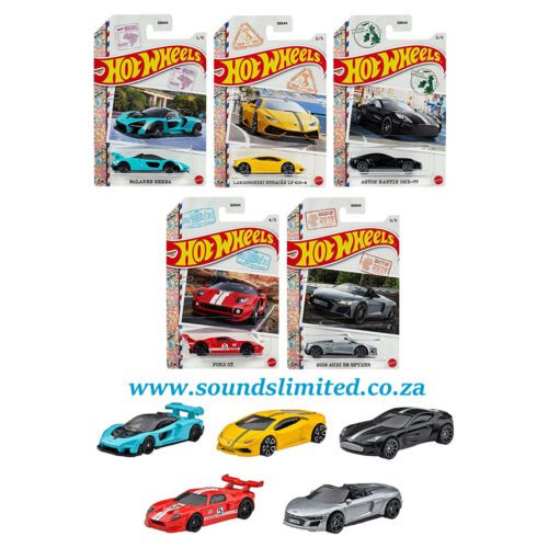 Hot Wheels Themed Automotive Assortment, Inter-National Super Car Set of 5