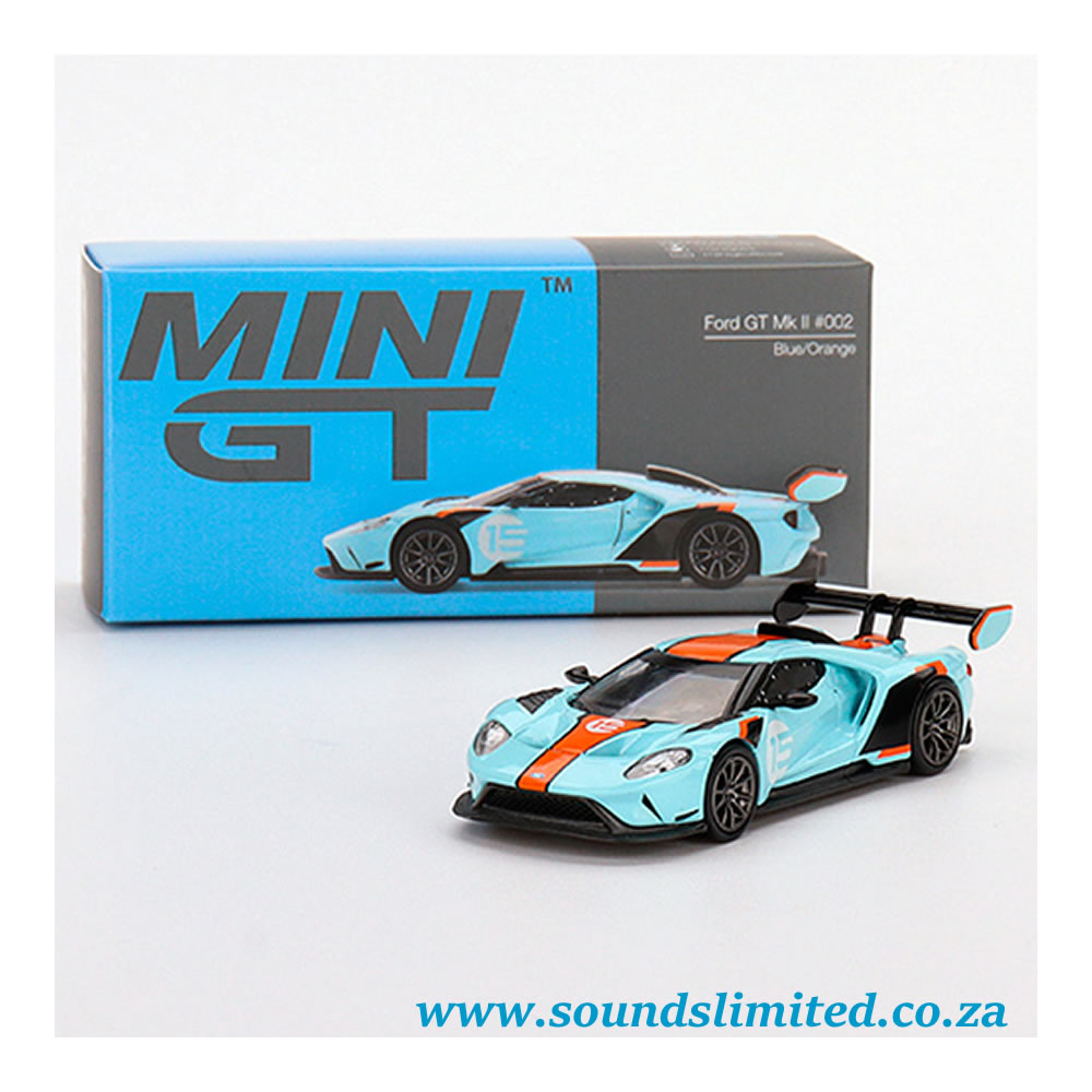 MiniGT #359 Ford GT Mk II #002 Blue / Orange – Sounds Limited