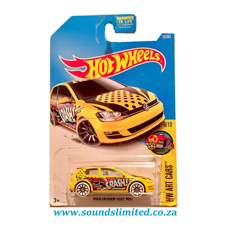 Hot Wheels Hw Art Cars Volkswagen Golf Mk Yellow Sounds Limited