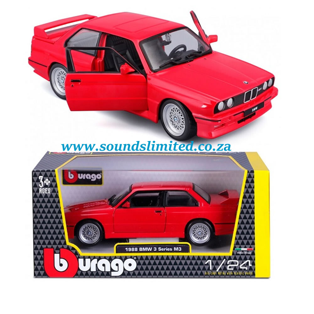 BBurago 1988 BMW M3 E30 (Red) 1/24 Diecast Car 18-21100 – Sounds Limited