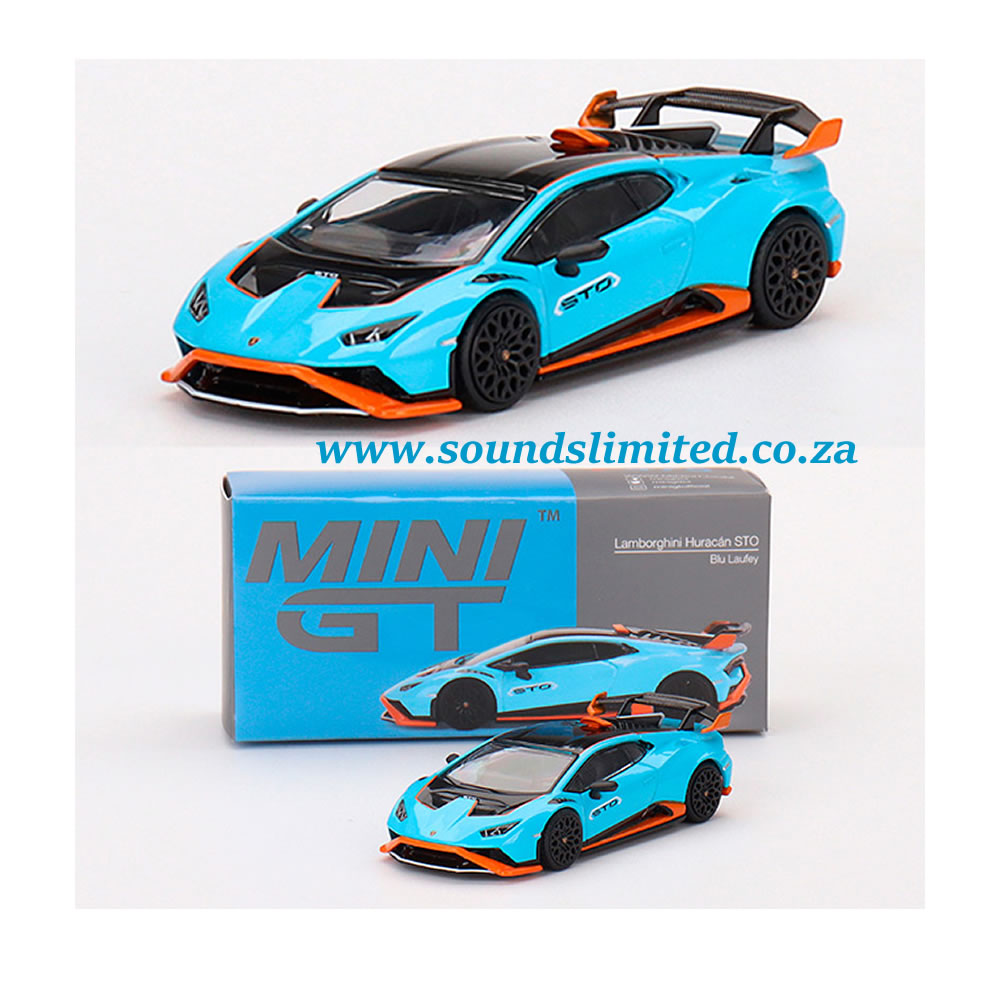 MiniGT Lamborghini Huracan STO Blu Laufey 1/64 #475 – Sounds Limited