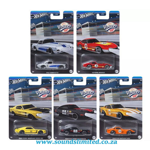 Hot Wheels Vintage Racing Club - Set of 5 - 1:64 Scale Diecast Cars, HRT81-956B