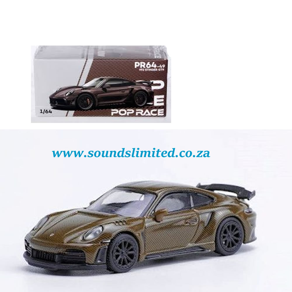 Pop Race 1/64 Porsche 992 Stinger GTR Carbon Brown PR64-49 – Sounds Limited