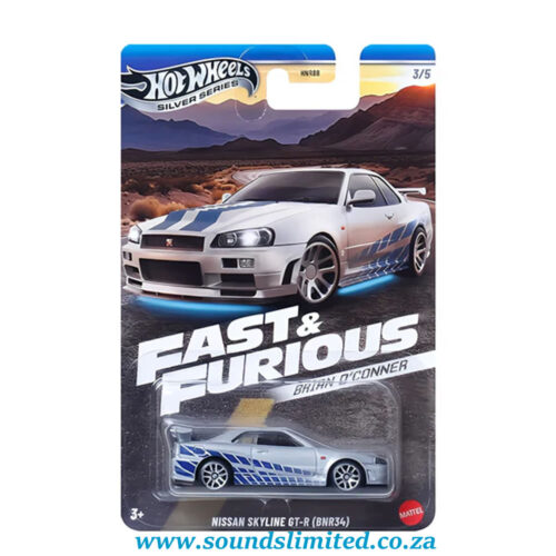 Hot Wheels Silver line Nissan Skyline GT-R BNR34 JBY31 Fast & Furious 2025