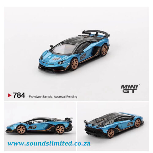 MiniGT #784 Lamborghini Aventador SVJ 63 Blu Aegir