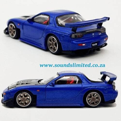 Pop Race 1/64 Mazda RX7 RE Amemiya Blue PR64-119 - Image 2