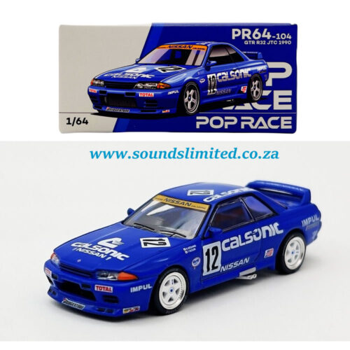 Pop Race 1/64 Nissan GTR R32 JTC #15 1990 Blue PR64-104 - Image 2