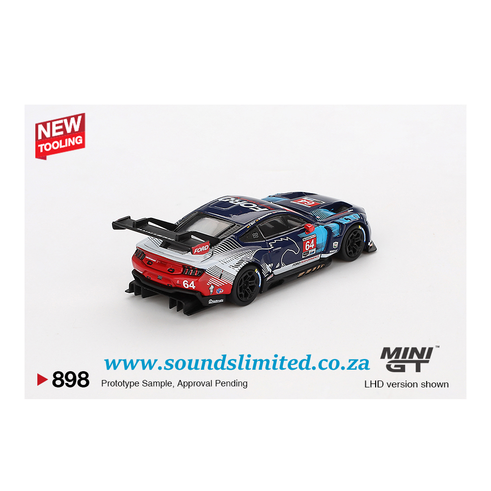 Mini GT #898 Ford Mustang GT3 #64 Ford Multimatic Motorsports 2024 IMSA Daytona 24 Hrs
