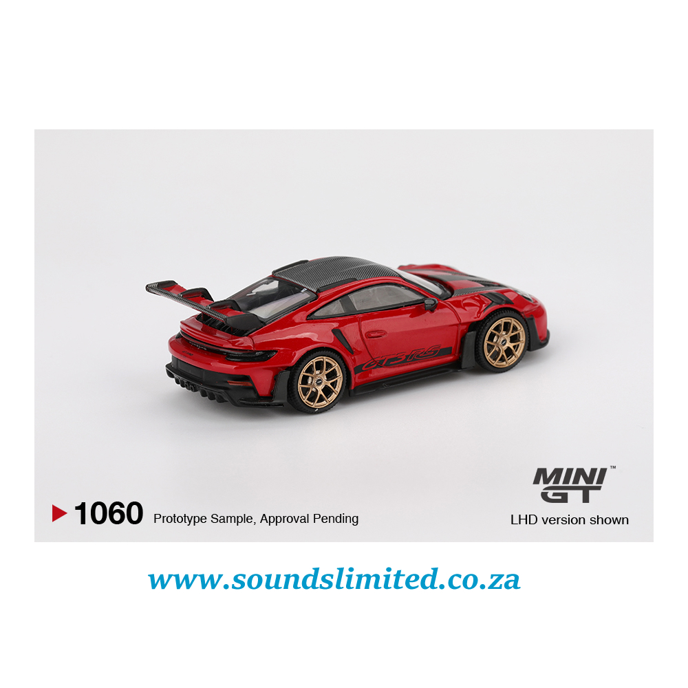 Mini GT #1060 Porsche 911 (992) GT3 RS Weissach Package Guards Red