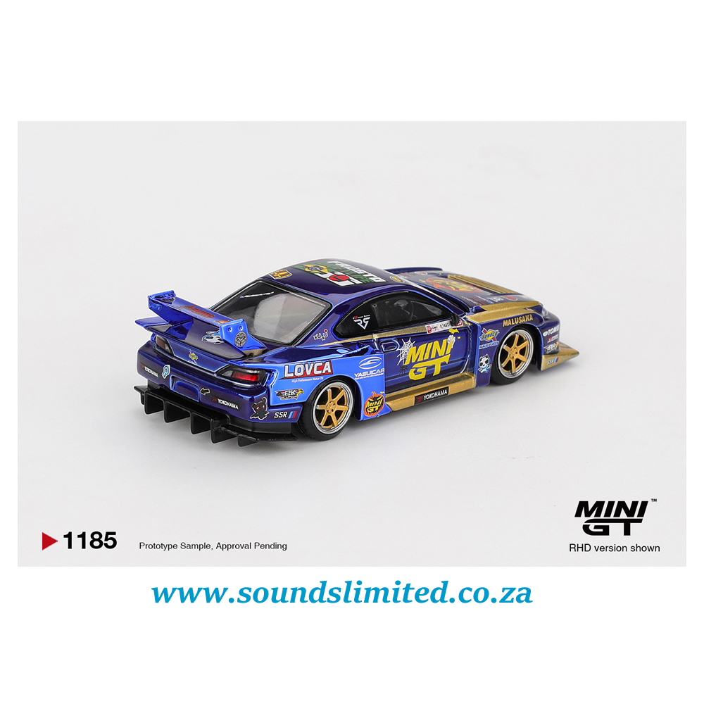 Mini GT #1185 Nissan LB-Super Silhouette S15 SILVIA #555 Team MINI GT Liberty Walk 2025 Formula Drift Halloween Special Blister