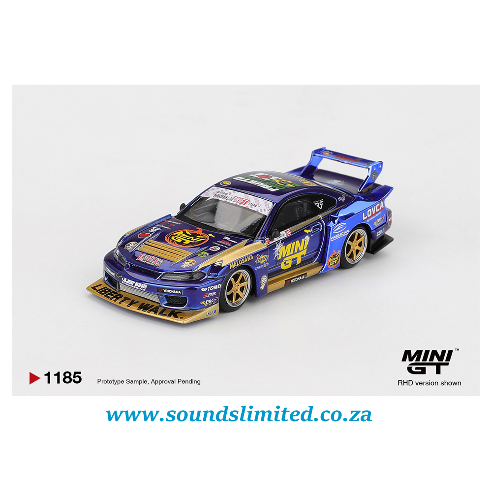 Mini GT #1185 Nissan LB-Super Silhouette S15 SILVIA #555 Team MINI GT Liberty Walk 2025 Formula Drift Halloween Special Blister