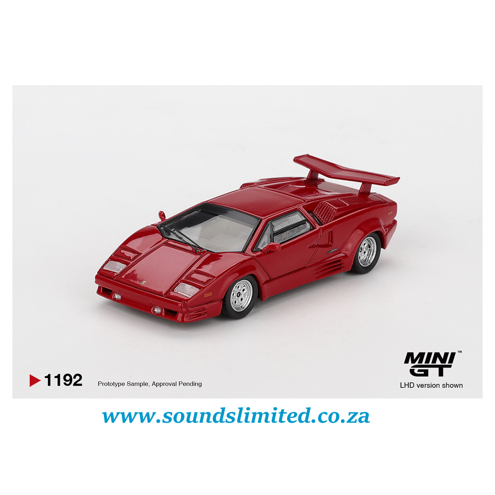 Mini GT #1192 Lamborghini Countach 25th Anniversary Red Blister